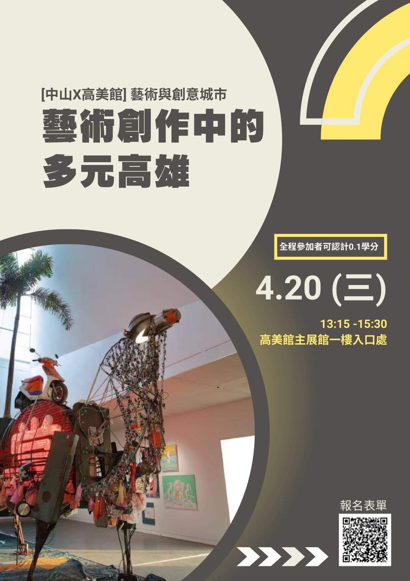 敲響藝術三角鐵：國立中山大學與高雄市立美術館聯名課程走向「開放社會大學網絡」(點擊全頁檢視)圖片